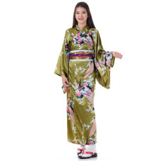 Woman Kimono Yukata Olive Green